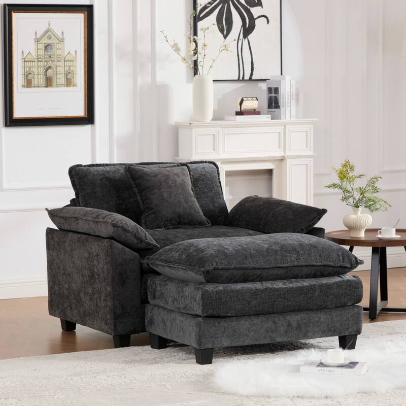 Roomfitters Cloud Sofa Chair, Modern Chenille Upholstered Single Seat with Deep Cushion Comfort