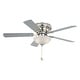 preview thumbnail 7 of 10, Expo 42 in. Satin Nickel Low Profile Flush Mount Ceiling Fan with Reversible Maple-Silver Blades, LED Light Kit and Pull Chain