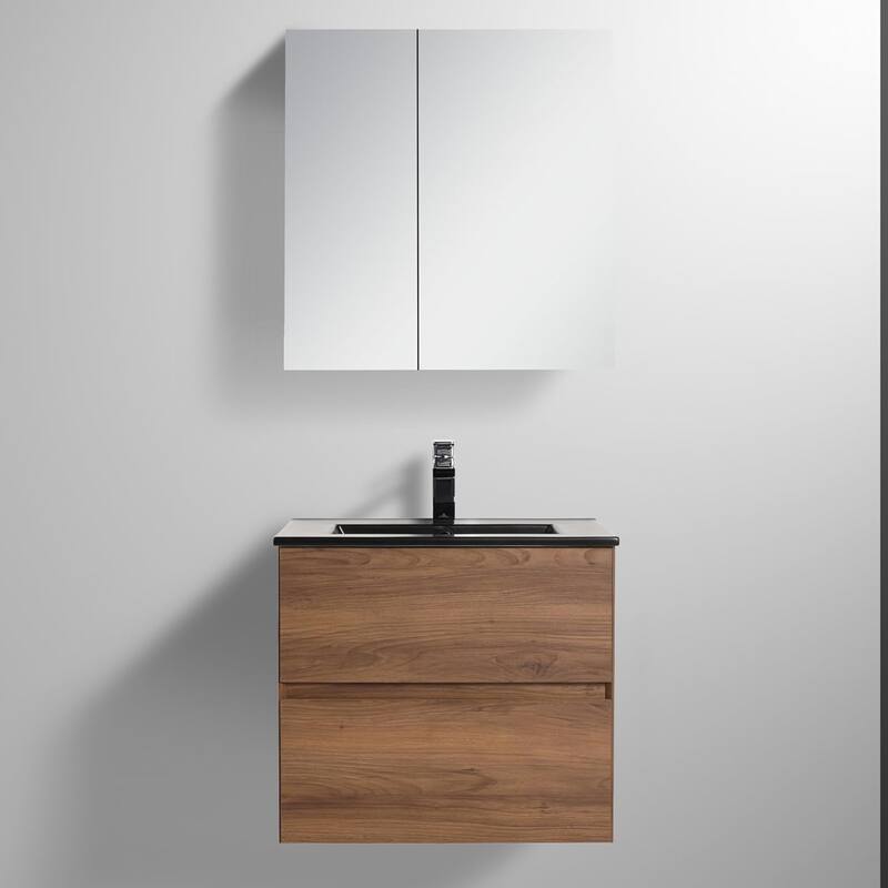 Blossom All Wood Wall Mounted Floating Bathroom Vanity with Sink