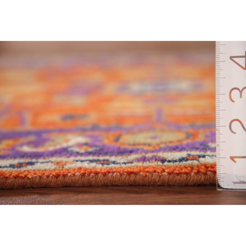 Orange Floral Heriz-Serapi Oriental Accent Rug Wool Carpet - 3'0"x 5'0"