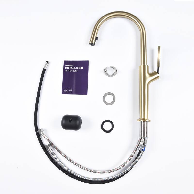 Single Handle Kitchen Faucet with Pull Down Sprayer Brass 1 Hole Brass Pull Down Kitchen Sink Faucets