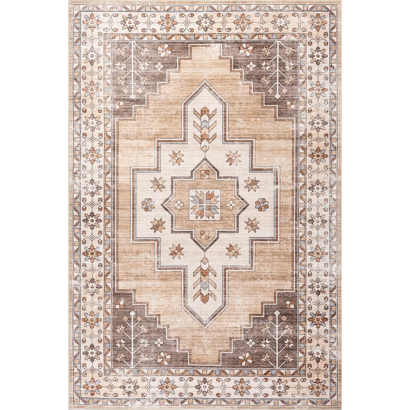 Nuloom Pavani SplashGuard Vintage Bordered Machine Washable Area Rug