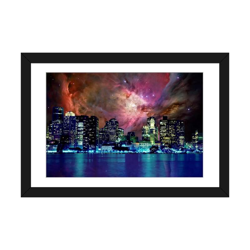 iCanvas "Boston, Massachusetts Orion Nebula Skyline" by 5by5collective - Black - 24x32x1
