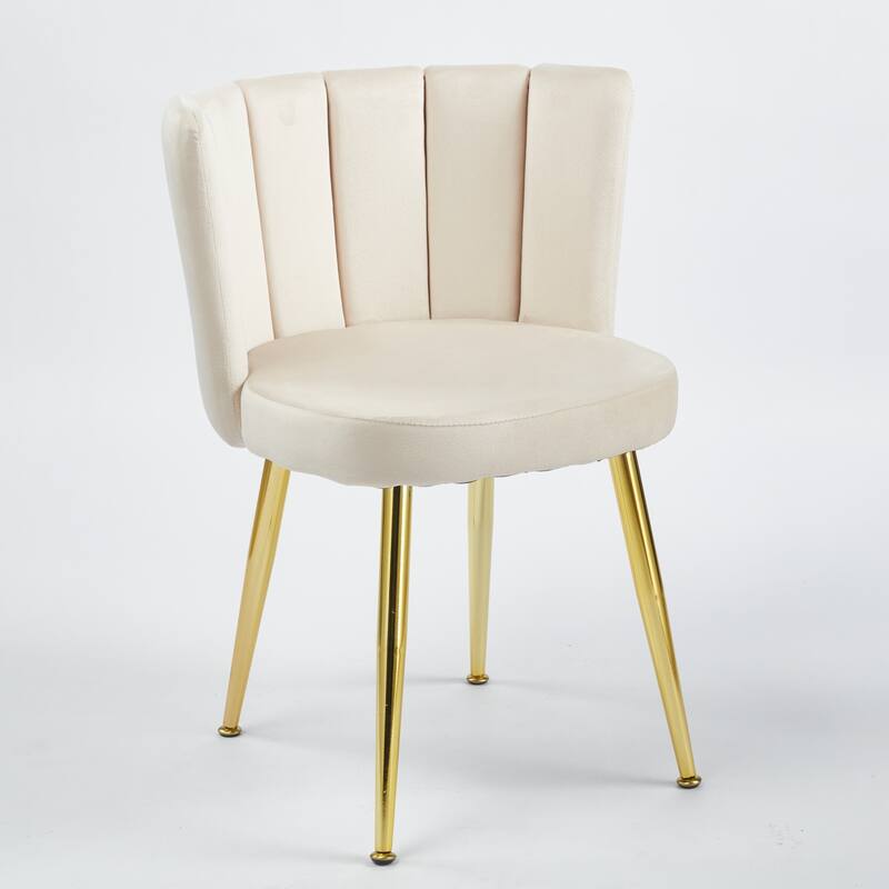 Modern 2 Piece Velvet Kitchen Dining Chairs with Cushions, Gold Metal Legs, Backrest for Dining Room Kitchen Living Room Bedroom