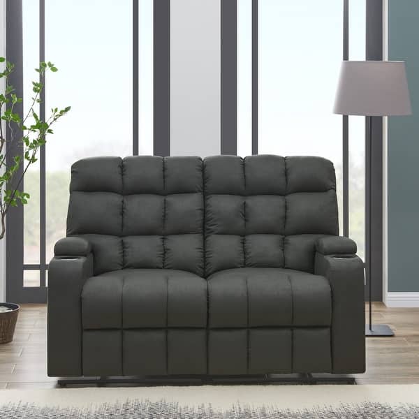 Copper Grove Bielefeld Grey 2 Seat Reclining Storage Loveseat 2 Seat 2 Seat Overstock 23122773