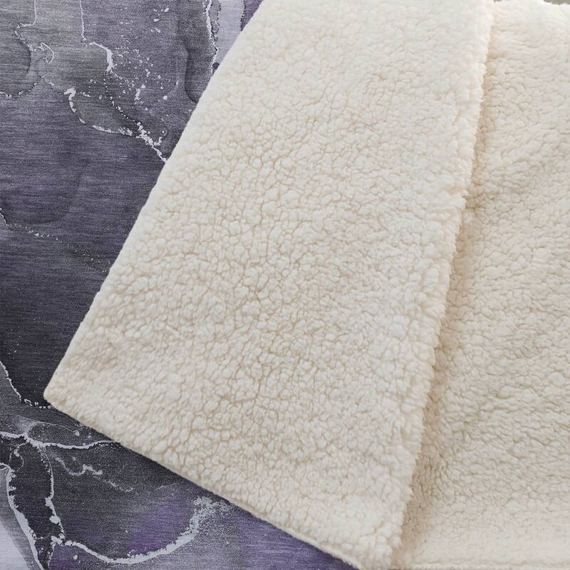 Premium Machine Washable Abstract Contemporary Sherpa Throw Blanket