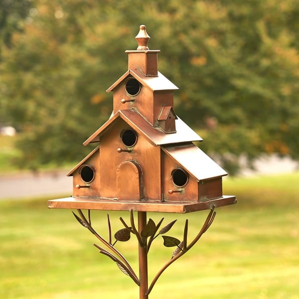 slide 2 of 6, Church Design Iron Stake Birdhouse by Havenside Home Brown