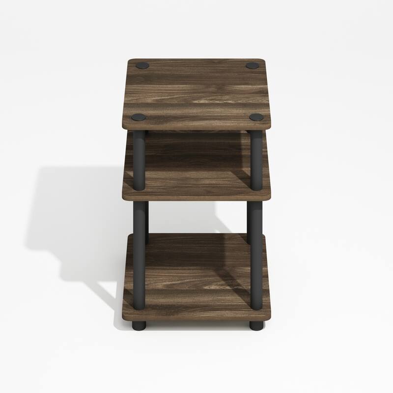 3 Tiers Wood Household Shelving Unit in Brown/Black (14.6 in. W x 20.7 in. H x 14.6 in. D)