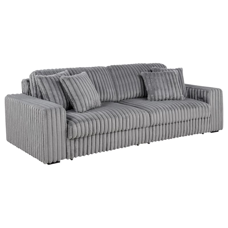 Jacana Corduroy Upholstered Dual Power Chaise Sofa