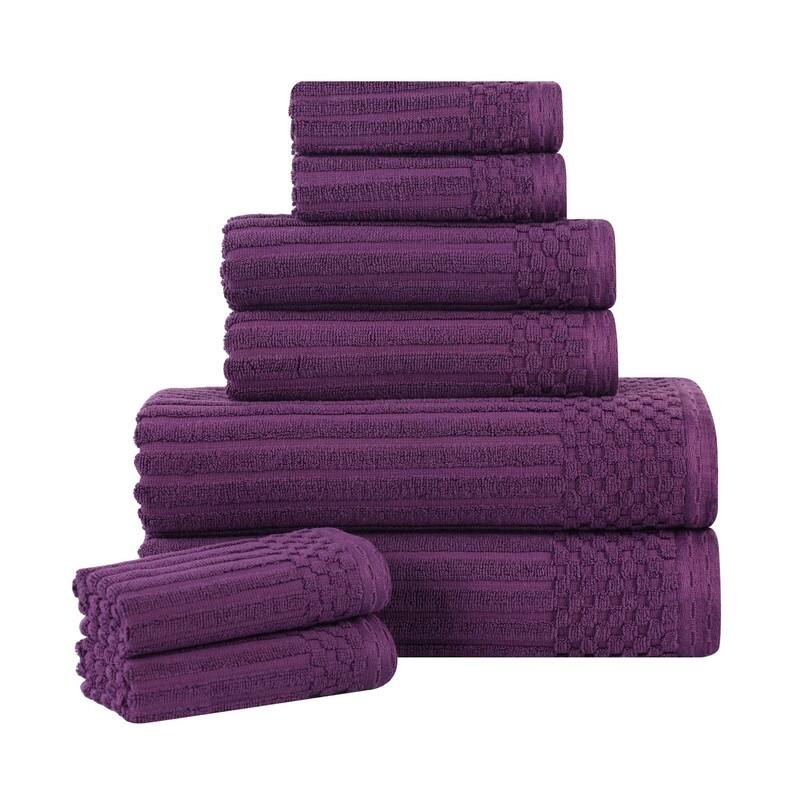 Superior Soho Ribbed Cotton 8-Piece Assorted Towel Set