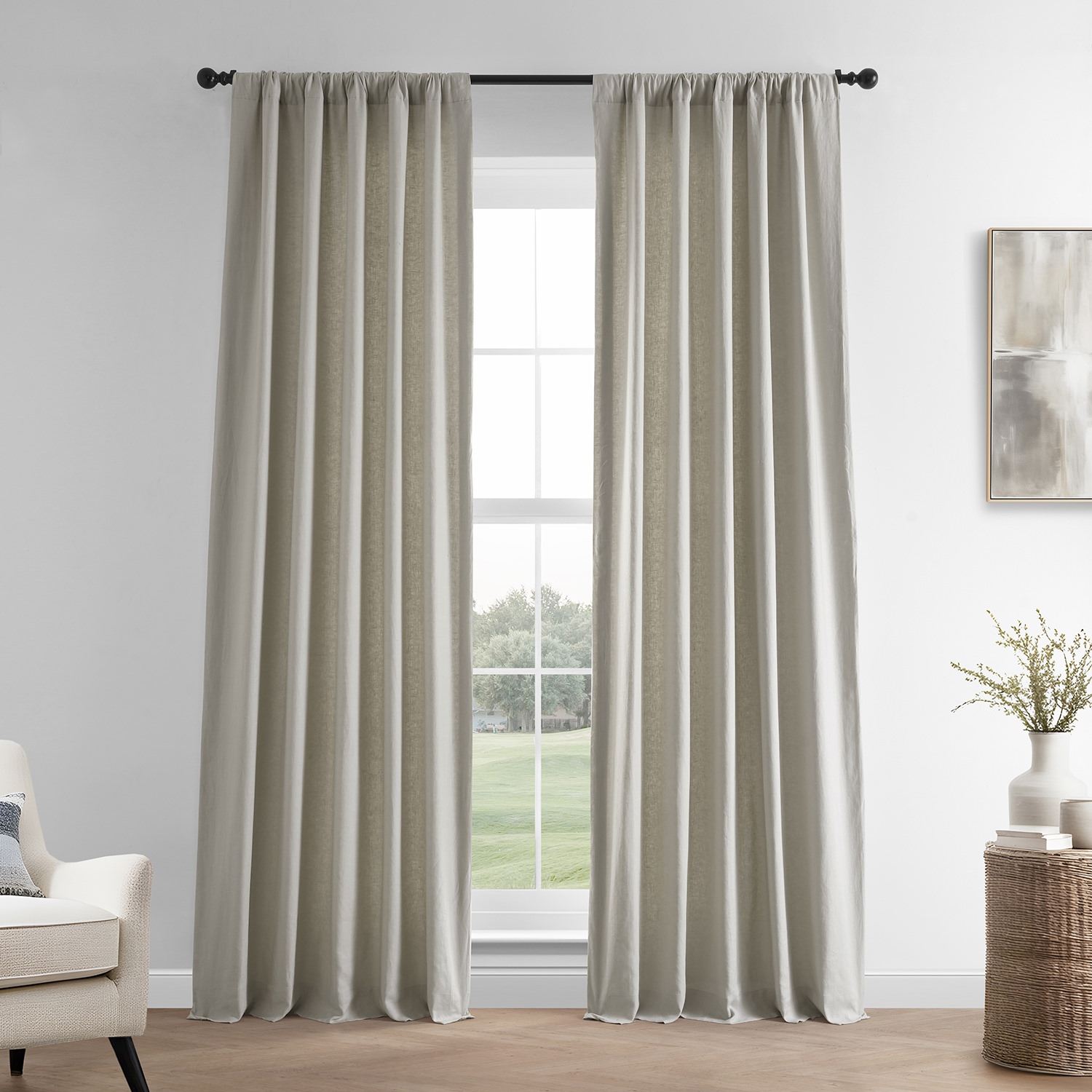 Exclusive Fabrics French Linen Room Darkening Curtains Panel