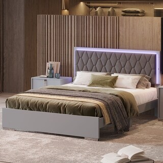 Queen-Size-Upholstered-Bed-