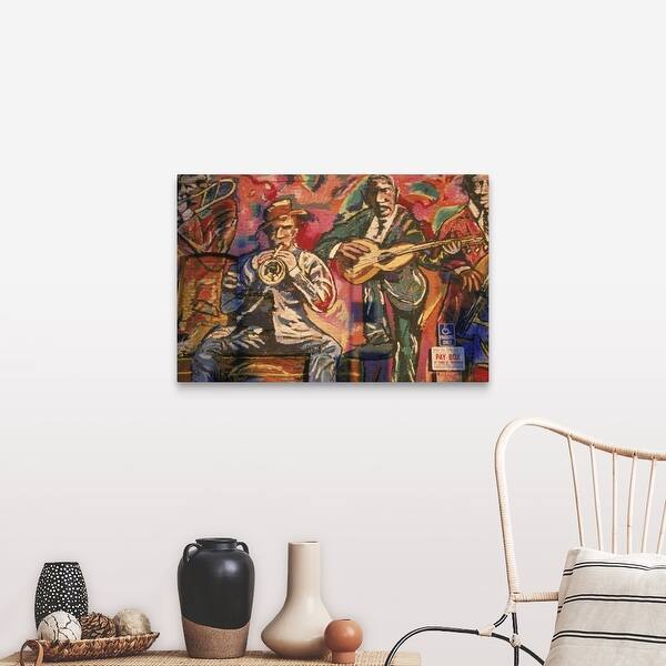 Shop Artwork Displaying Men With Musical Instruments Canvas Wall