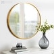 preview thumbnail 6 of 26, Contemporary Round Wall-Mounted Wall Mirror 20 - Gold