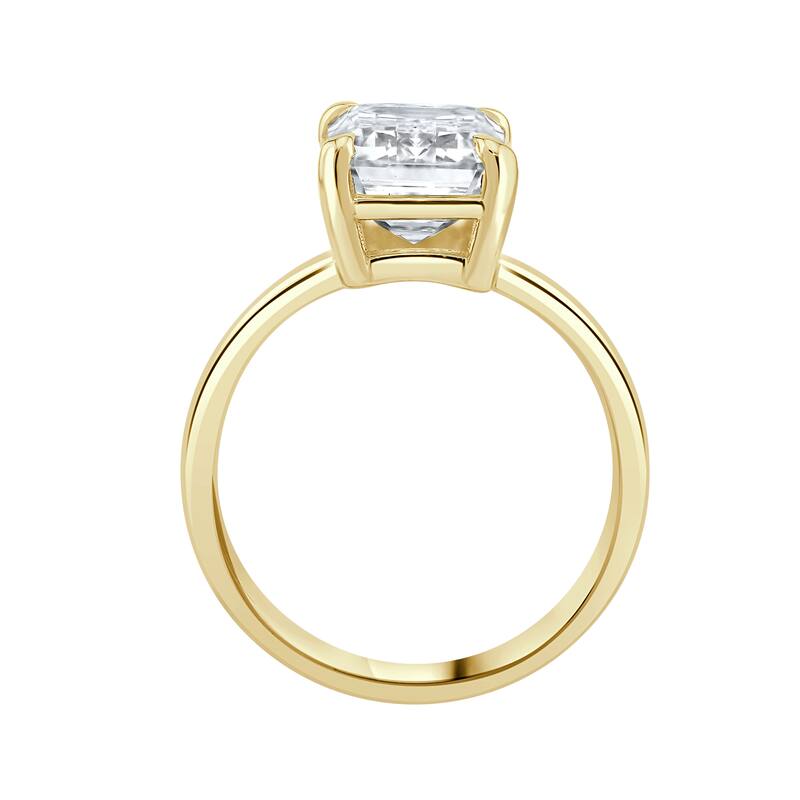 Auriya 14k Gold 5ctw Emerald-cut Lab grown Solitaire Diamond Engagement Ring (E-F VS)