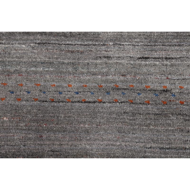 Hand Knotted Oriental 100% Wool Carpet Tribal Tribal Greys & Charcoal Gabbeh Area Rug - 5' 9'' X 4' 1''