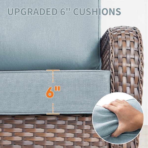 dimension image slide 4 of 14, Gymojoy 6-Inch Thick Outdoor Deep Seating Cushion Set, 22"/24" Wide Options, Waterproof & Fade Resistant for Patio Furniture