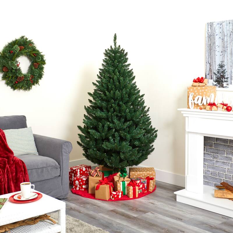 6Ft Artificial Christmas Tree - Lush Spruce Holiday Decor - Bendable Branches - Elegant Christmas Tree for Home - Green - 72