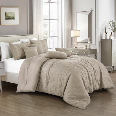 Shatex Ujana 7PC Bedding Comforter Set All-season Reversible Bed in a Bag