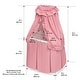 preview thumbnail 4 of 6, Badger Basket Kisses Rectangle Rocking Doll Bassinet - Pink/White