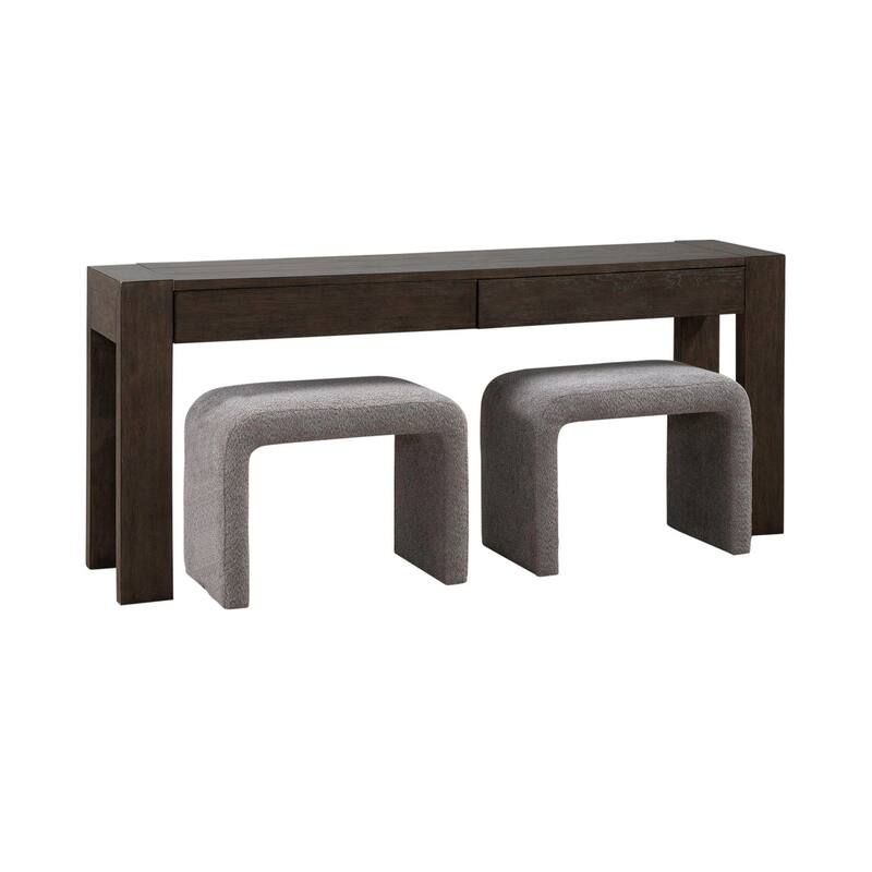 Liberty Furniture Cascade Falls Accent Console Table, Upholstered Accent Stools