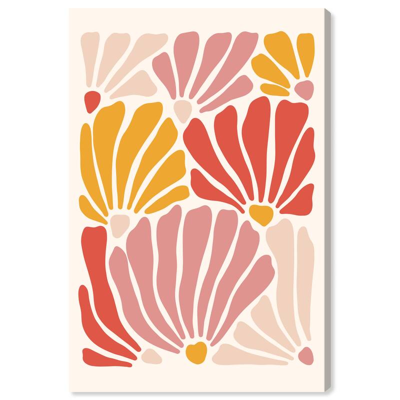 Wynwood Studio Canvas Floral and Botanical Flowers like Shells Pink and Ivory Modern & Contemporary Wall Art Canvas Print