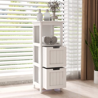 2-Drawer Bathroom Floor Cabinet, Storage Organizer Rack Stand - Bed ...