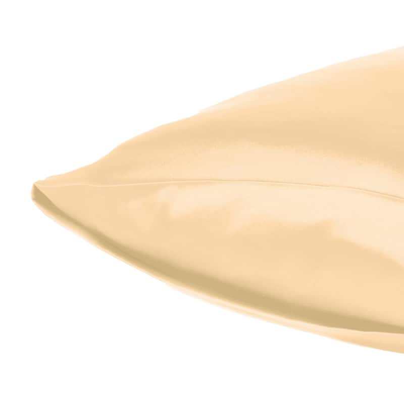HomeRoots Pale Peach Dreamy Set Of 2 Silky Satin Queen Pillowcases