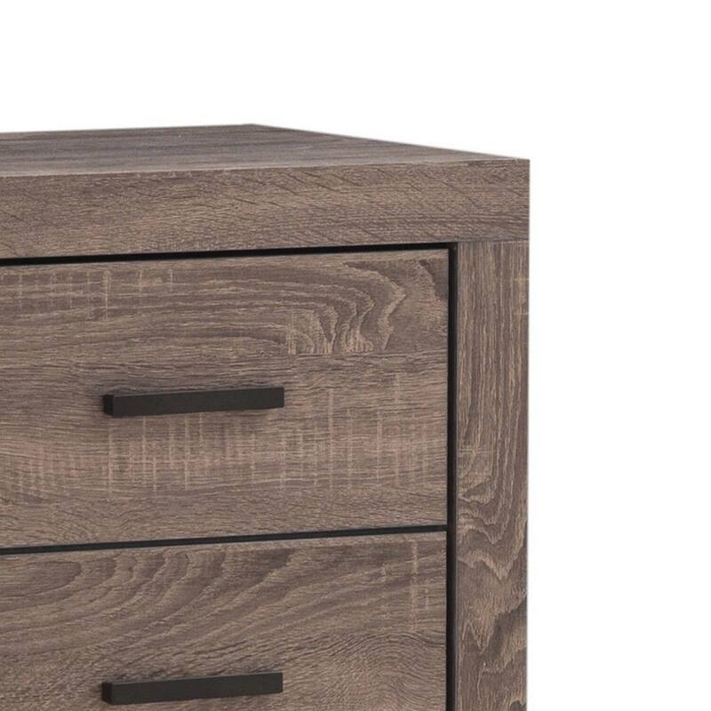 Brown 2 Drawer 21.75 in. W Nightstand with Sturdy Drawer Pulls