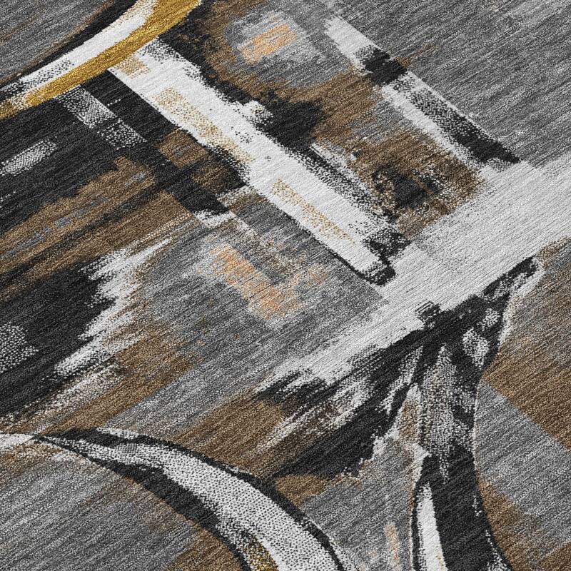 Machine Washable Indoor/ Outdoor Modern Erie Chantille Rug