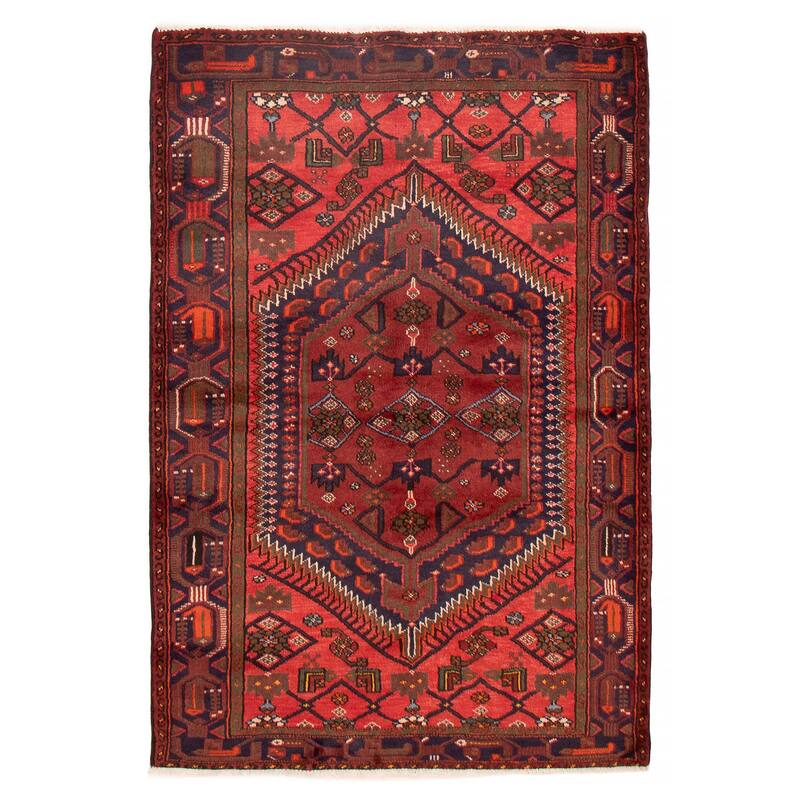 ECARPETGALLERY Hand-knotted Andelz Red Wool Rug - 4'3 x 6'3 - Red - 4'3 x 6'3