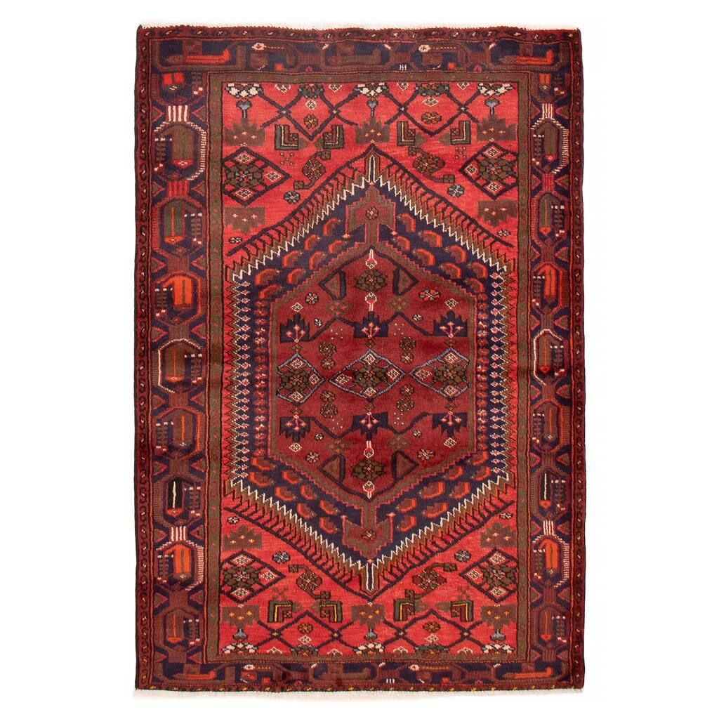 ECARPETGALLERY Hand-knotted Andelz Red Wool Rug - 4'3 x 6'3