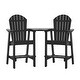 preview thumbnail 23 of 29, Rustic 2 Pieces Adirondack Chair Outdoor Barstools with Connecting Tray and Umbrella Hole