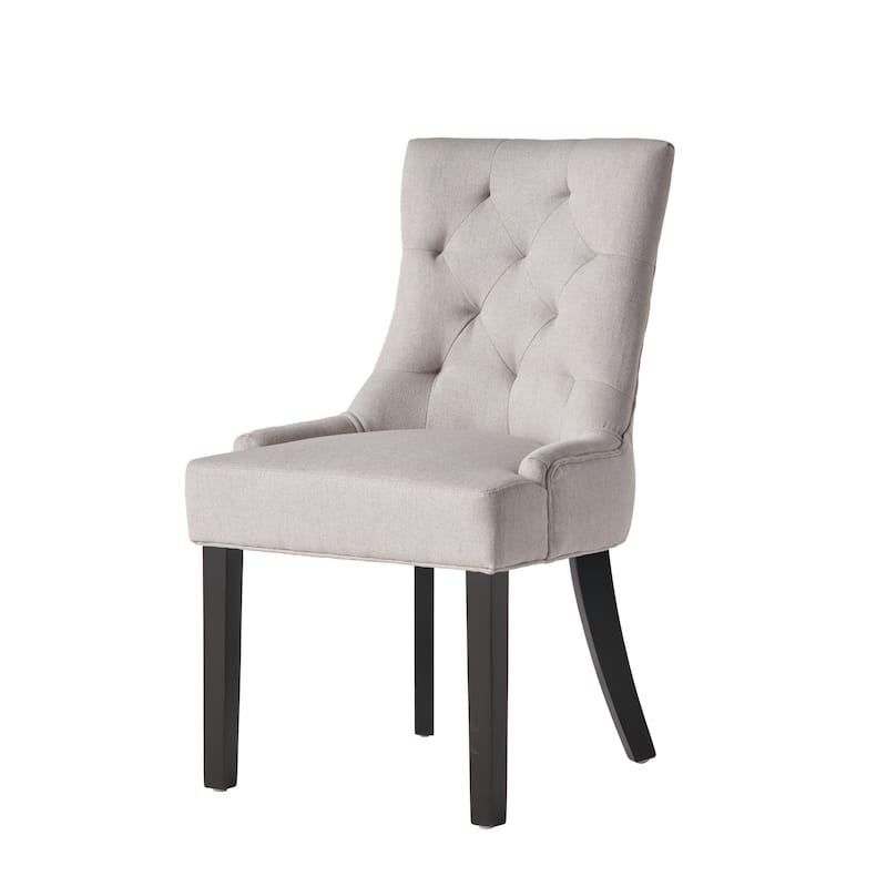 Tufted Dining Chairs Set of 2, Upholstered Fabric Dining Room Chairs Kitchen Chairs with Wood Legs and Padded Seat
