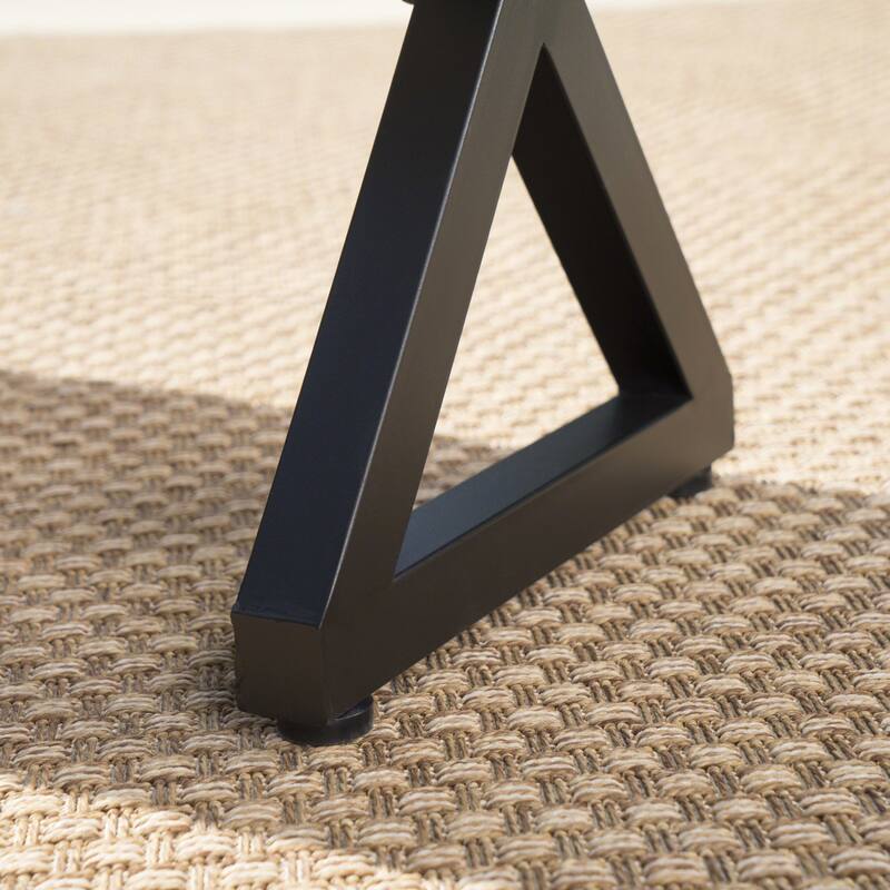 Outdoor Dining Table Aluminum Top Steel Frame Rectangular Patio Garden