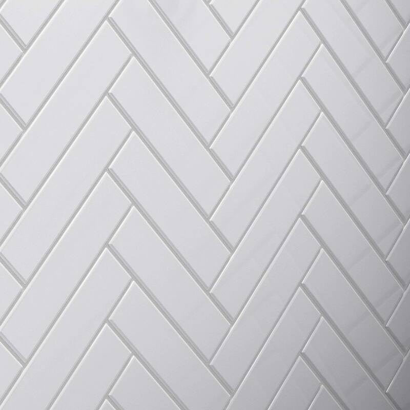Cruz Bay Studio MKT2909 2" x 8" Glass - 2" x 8" Brick Wall Tile - - Soft Ivory Gloss