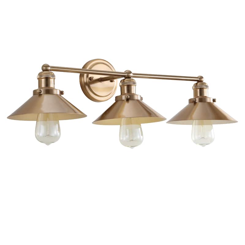 Florence Metal Shade Sconce, by JONATHAN Y - 3-Light - Brass Gold