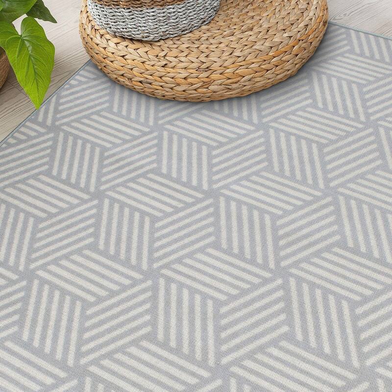 Contemporary Geometric Cubes Indoor/Outdoor Area Rug