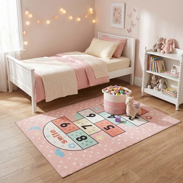 slide 2 of 5, MDA Rugs Kids Collection Pink Playful Numbers Design Rug