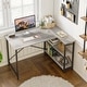 preview thumbnail 70 of 113, Small L Shaped Desk with Storage Shelves Corner Computer Desk