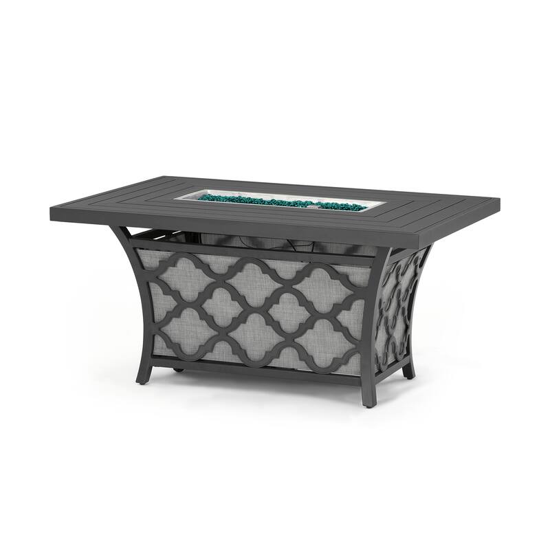 Venetia 4 Piece Outdoor Patio Motion Fire Seating Set