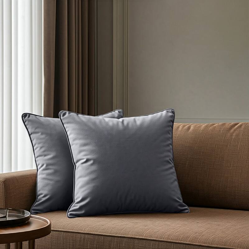 A1HC Set of 2 Luxurious Fine Soft Velvet Throw Pillow Covers Only, For Sofas, Beds, Vibrant Colors and Hidden Zipper