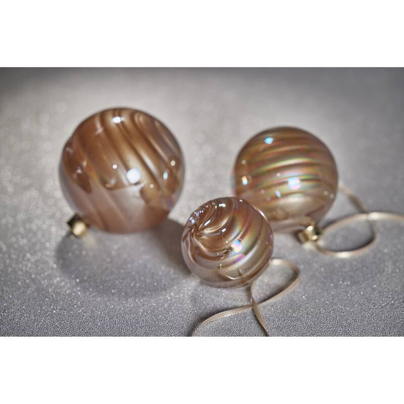 Pearl Luster 3.25" Glass Ball Ornaments, Set of 6