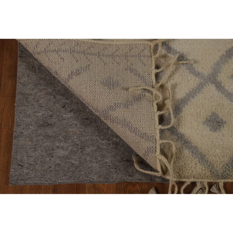 All-Over Trellis Moroccan Oriental Area Rug Hand-Knotted Wool Carpet - 5'0" x 8'1"