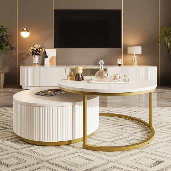 End Table Round Nesting Coffee Table Center Table with Drawer Bed Bath Beyond 41369344