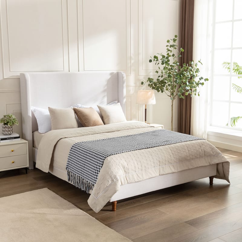 Bowie Contemporary Upholstered Bed with 54" High Headboard By Christopher Knight Home