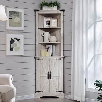 Farmhouse Corner Cabinet, 68" Tall Corner Cabinet, Corner Cabinet