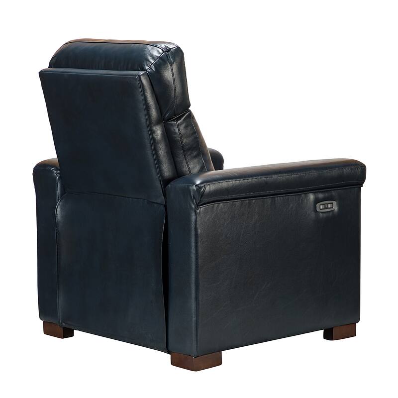 Alicia 34.65" Wide Contemporary Classic Genuine Leather Power Recliner With USB Port, Set of 2