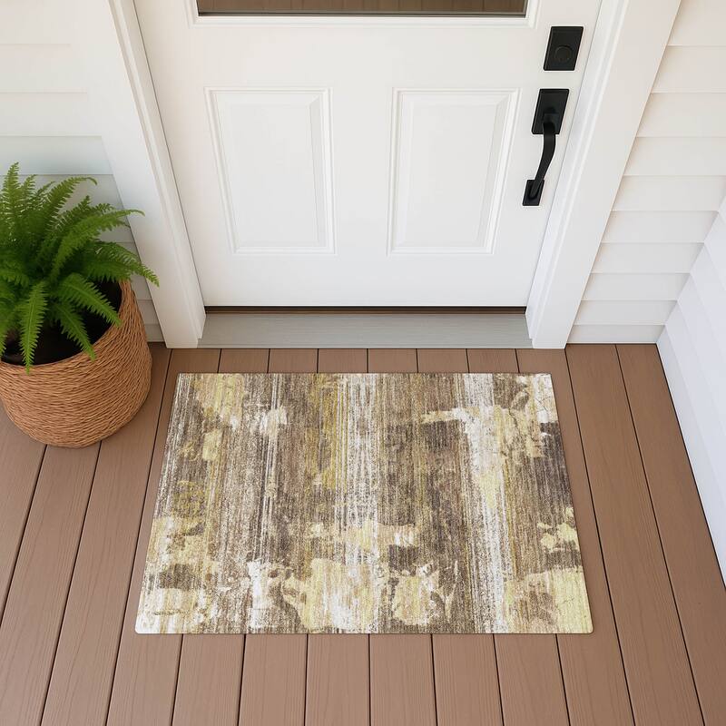 Machine Washable Indoor/ Outdoor Chic Veta Chantille Rug - Clove - 1'8" x 2'6"