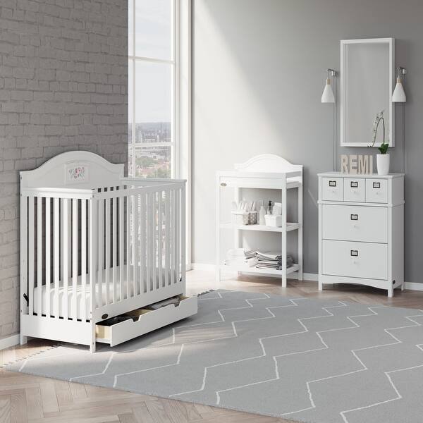 pebble grey nursery dresser Denman Double Dresser, Crescent Gray | Nursery Dressers main image 1